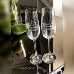 Graviruotos šampano taurės liudininkams