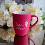 Graviruotas puodelis mokytojai