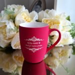 Graviruotas puodelis mokytojai