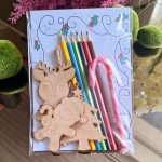 Medinių Kalėdinių žaisliukų rinkinys spalvinimui Nr. 4