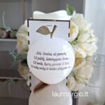 Graviruotas onikso obuolys Tėveliams 12cm