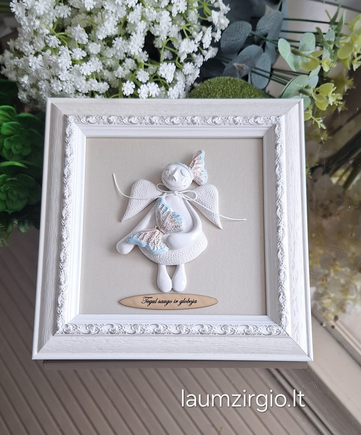 Keraminis angelas rėmelyje "Angelas sargas" - Image 1