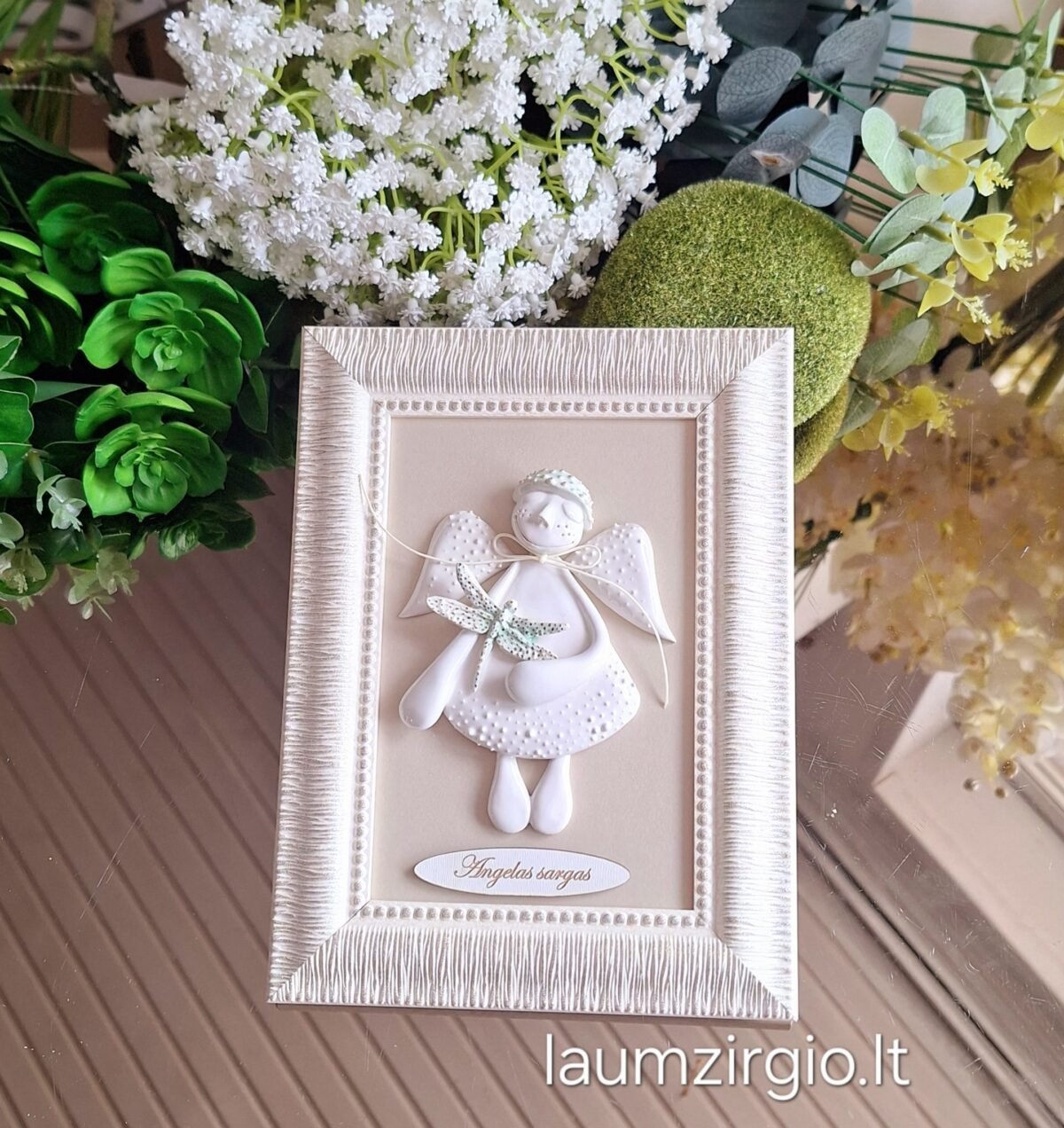 Keraminis angelas rėmelyje "Angelas sargas" - Image 1