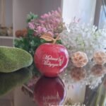 Graviruotas onikso obuolys 9cm Mylimai Mokytojai