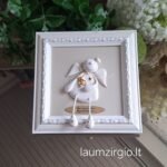 Keraminis angelas rėmelyje „Angelas sargas”