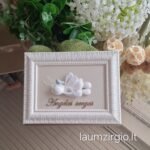 Keraminis angelas rėmelyje "Krikšto angelas"