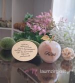 Graviruotas onikso obuolys 9cm su padėkliuku mokytojai - Image 2