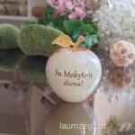 Graviruotas onikso obuolys 7 cm Su Mokytojų diena