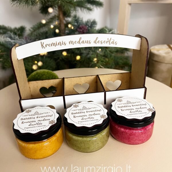 Kreminio medaus deserto krepšelis „LIETUVA"