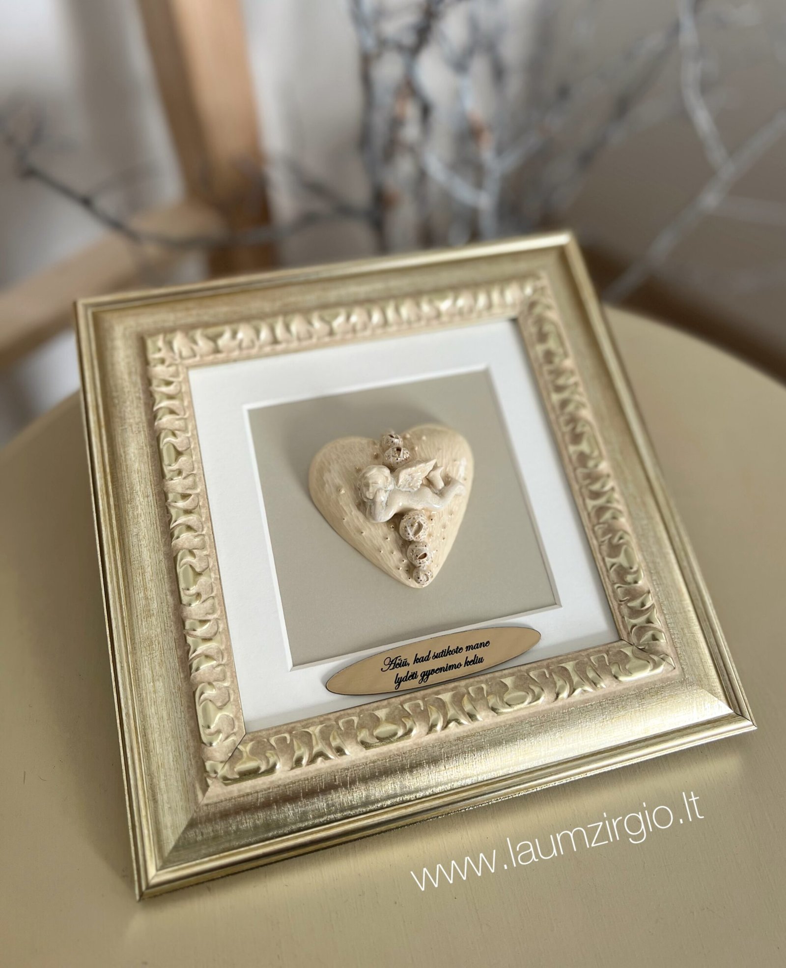 photo-output Keraminis paveikslas "Širdis su angeliuku" - Image 1