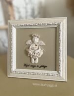 Keraminis angelas rėmelyje „Angelas sargas”