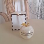 Graviruotas onikso obuolys “Mylėk gyvenimą...”7 cm