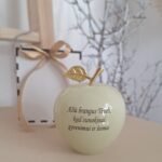 Graviruotas onikso obuoliukas Tėveliui 11 cm