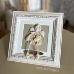 Keraminis angelas rėmelyje „Angelas sargas”