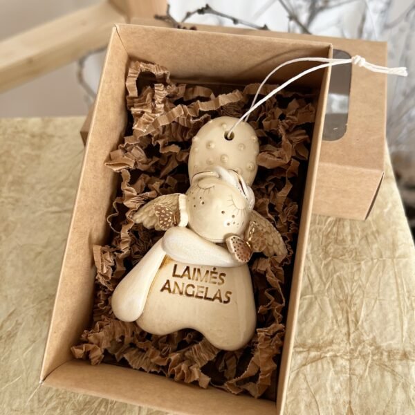 Keraminis angelas dėžutėje "Laimės angelas"