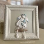 Keraminis angelas rėmelyje „Angelas sargas"
