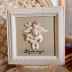 Keraminis angelas rėmelyje „Angelas sargas"